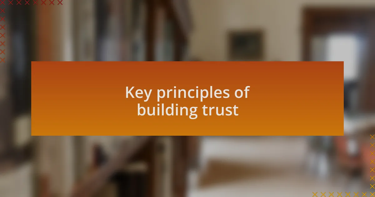 Key principles of building trust