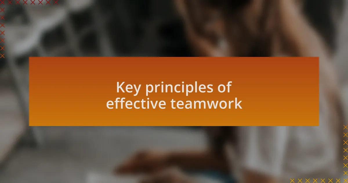 Key principles of effective teamwork