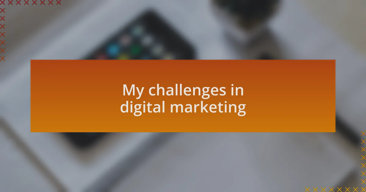 My challenges in digital marketing