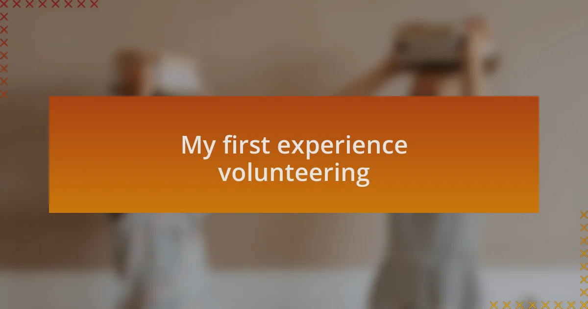 My first experience volunteering
