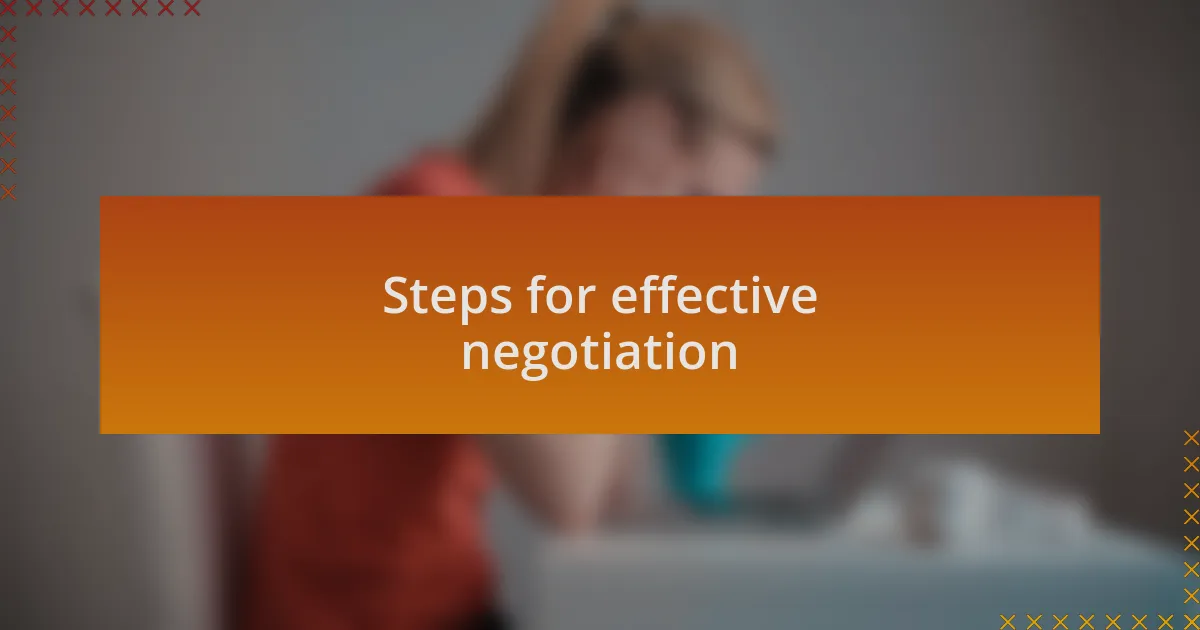 Steps for effective negotiation