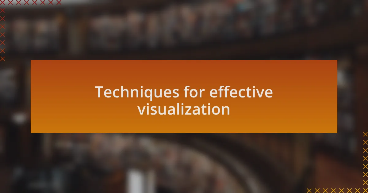 Techniques for effective visualization